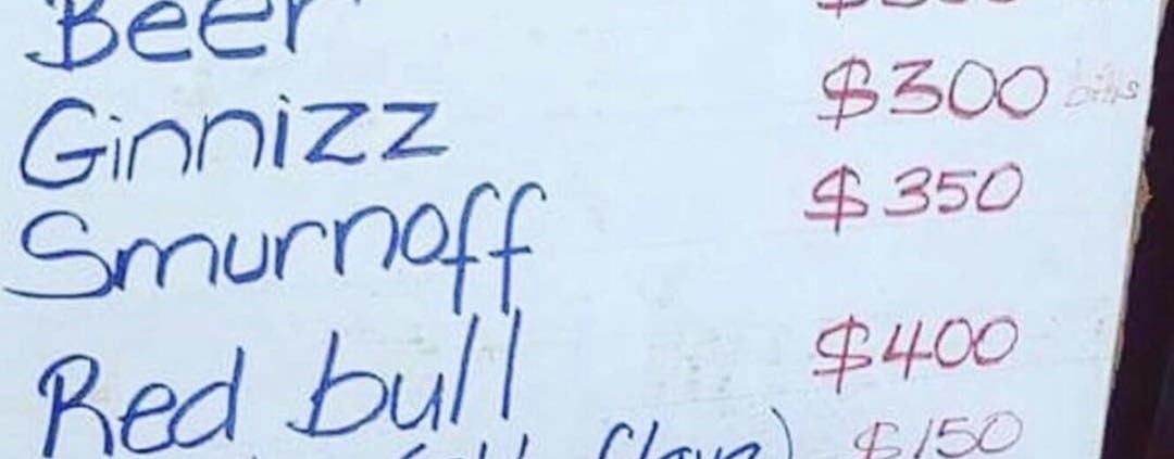 If you see this price list at any party tonight