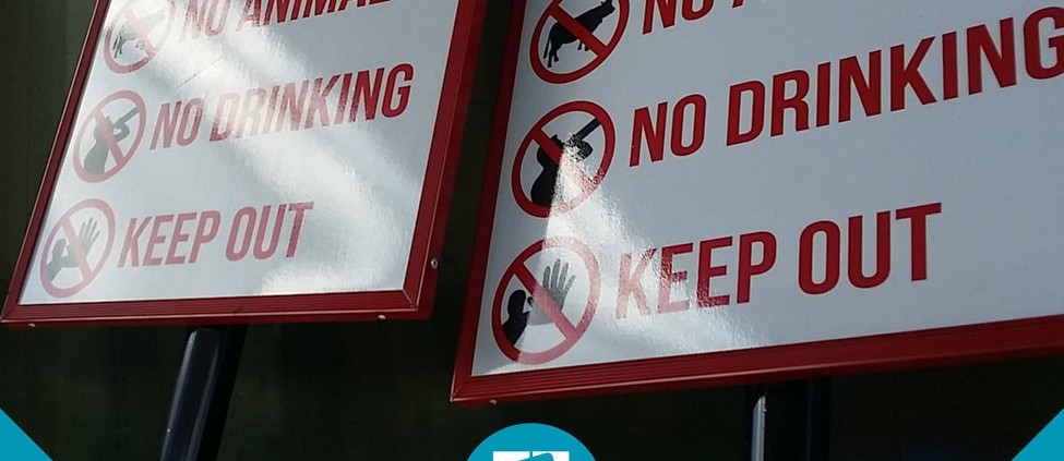 Signs are required in public areas to ensure customers have